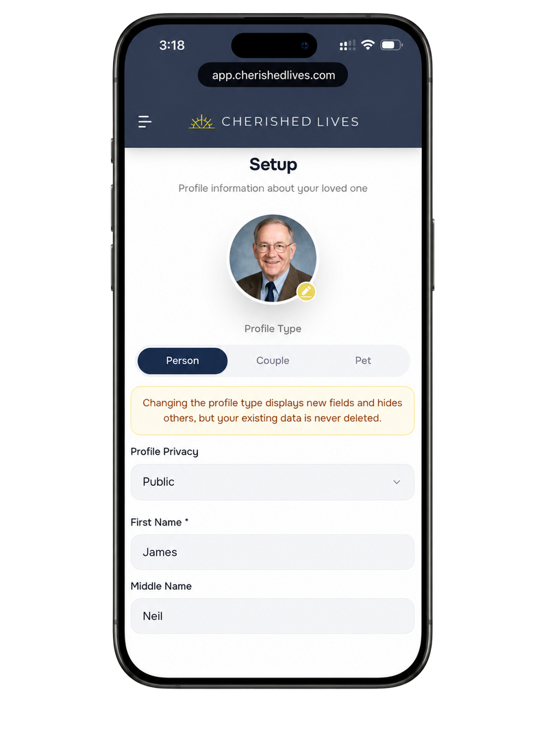 Create Their Unique Memorial Page